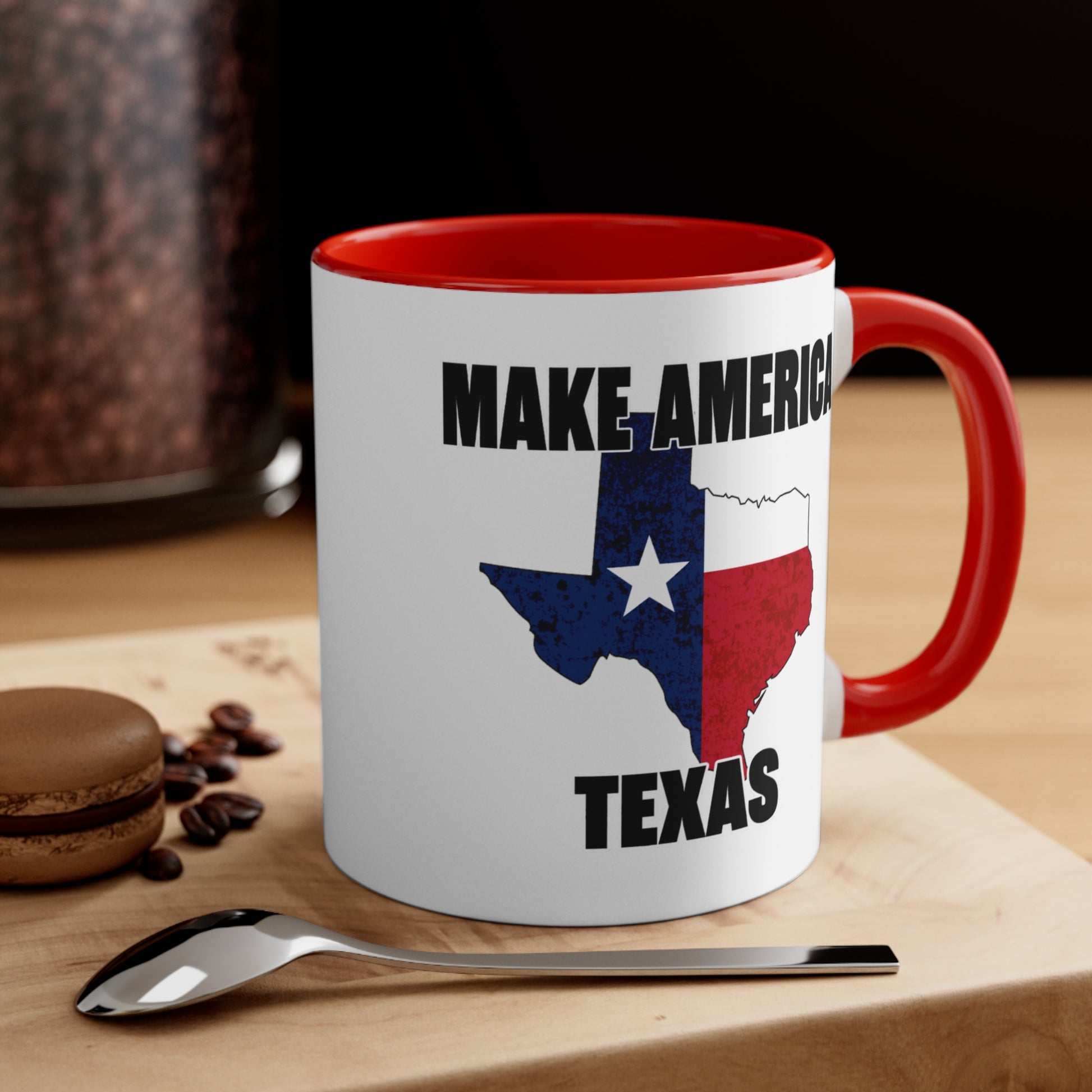 Make America Texas Mug, Funny Conservative Gift, Patriotic State Pride Coffee Cup, Unique Political Humor Tea Mug, Red Blue Star Design - News For Reasonable People