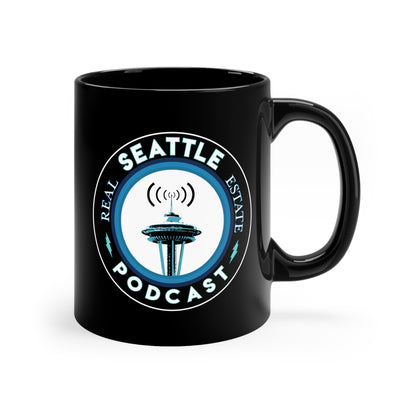 Vintage Seattle Real Estate Podcast 11oz Black Mug - News For Reasonable People