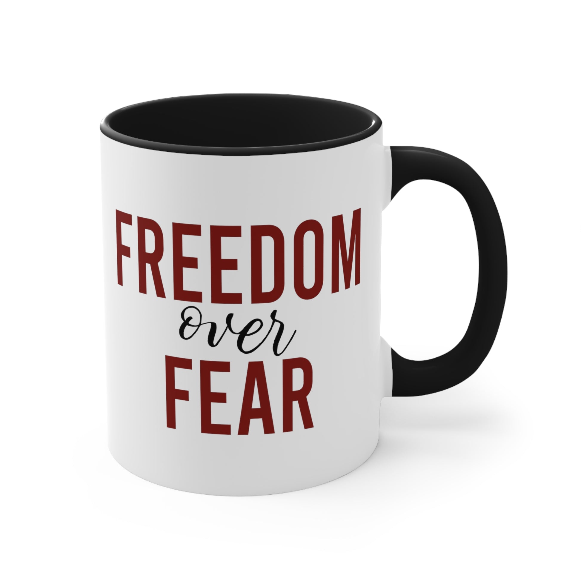 Freedom over Fear Ceramic Mug | Conservative Mug | Republican Mug | Conservative Gift | Conservative Apparel | Gift for Conservative Woman - News For Reasonable People