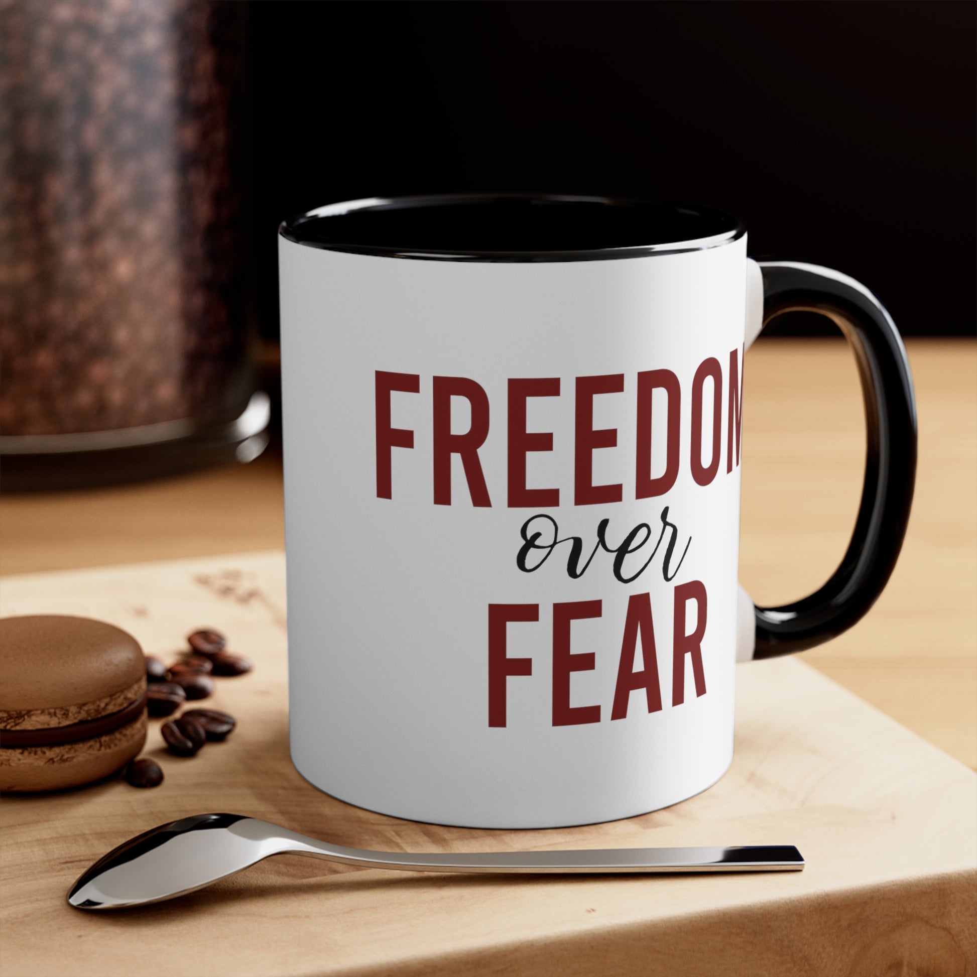 Freedom over Fear Ceramic Mug | Conservative Mug | Republican Mug | Conservative Gift | Conservative Apparel | Gift for Conservative Woman - News For Reasonable People