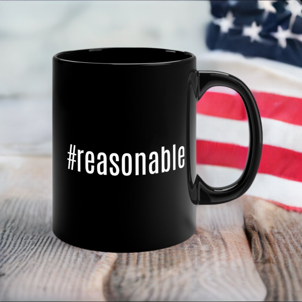 #Reasonable 11oz Black Mug - News For Reasonable People